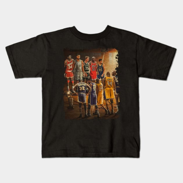 GOAT in Basketball Kids T-Shirt by Omeshshopart